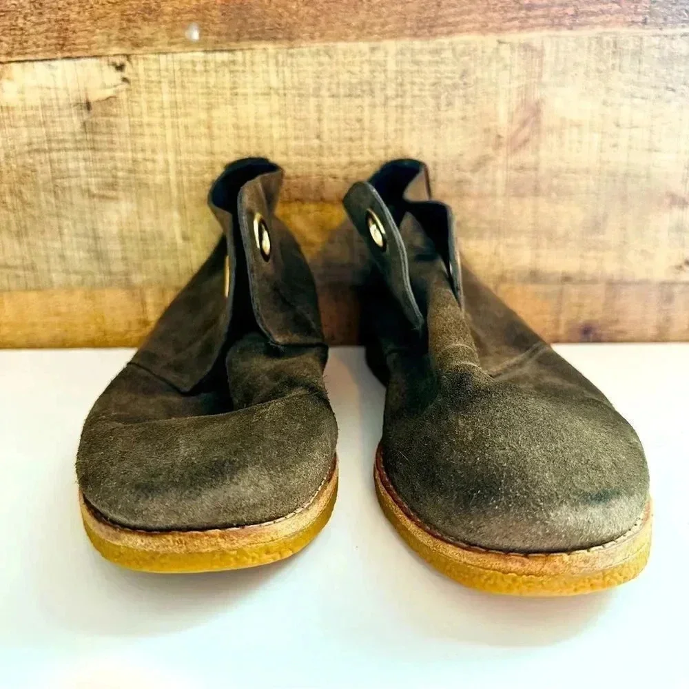 NWOT Kate Spade Barrow Chukka in Suede Olive Green Ankle Booties